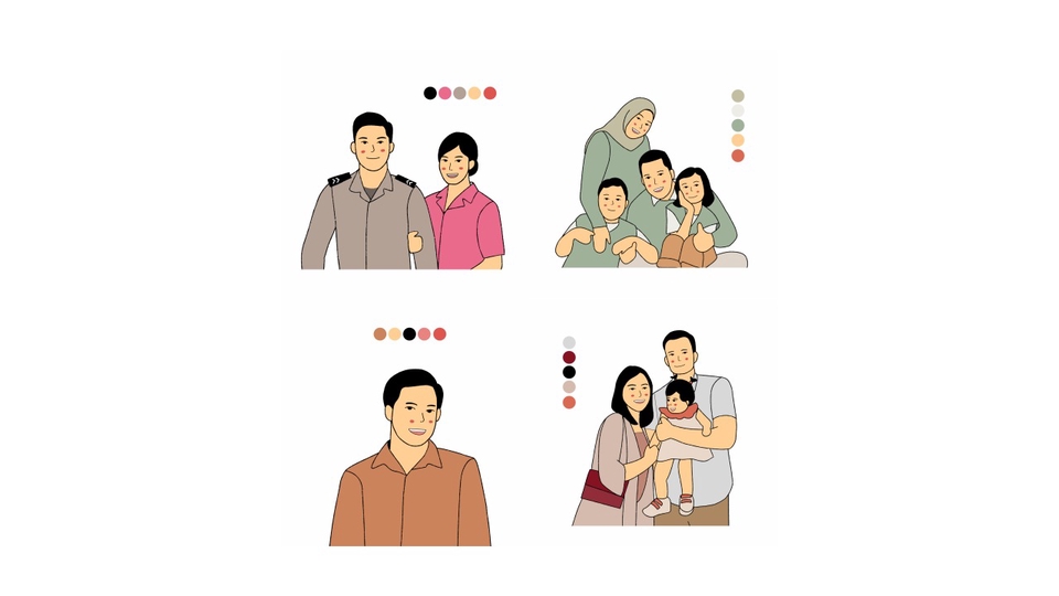 Gambar dan Ilustrasi - Ilustrasi Wajah Kartun Minimalis Aesthetic - 1