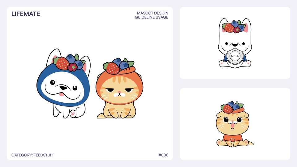 ออกแบบมาสคอต สไตล์การ์ตูน สัตว์เลี้ยง น่ารัก สีสันสดใส