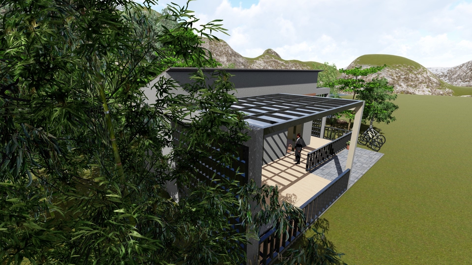 3D Perspective - รับขึ้นแบบบ้าน 3D,อาคารขนาดเล็ก3D Perspective Exterior & interior, - 8