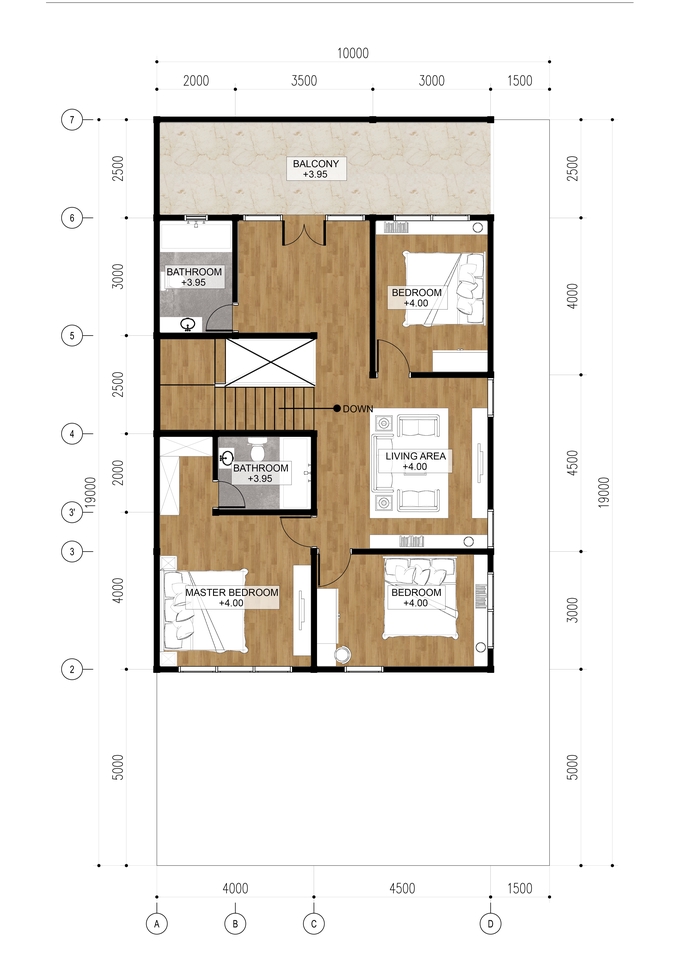 CAD Drawing - Color Plan Design - 4