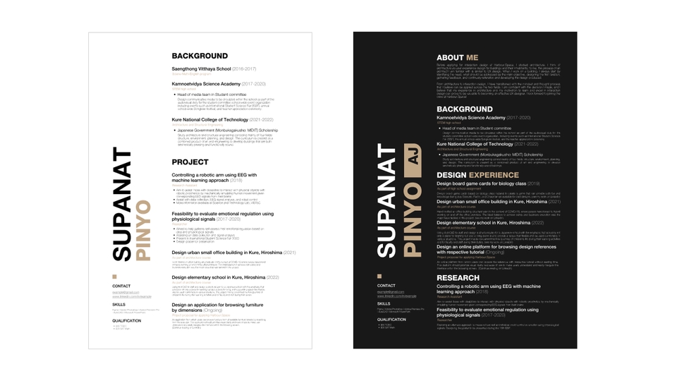 Portfolio & Resume - ออกแบบ Professional Resume/CV ตามรูปแบบสากล - 3