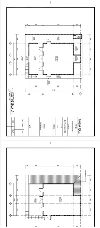 Jasa drafter autocad freelance, gambar kerja denah rumah minimalis.