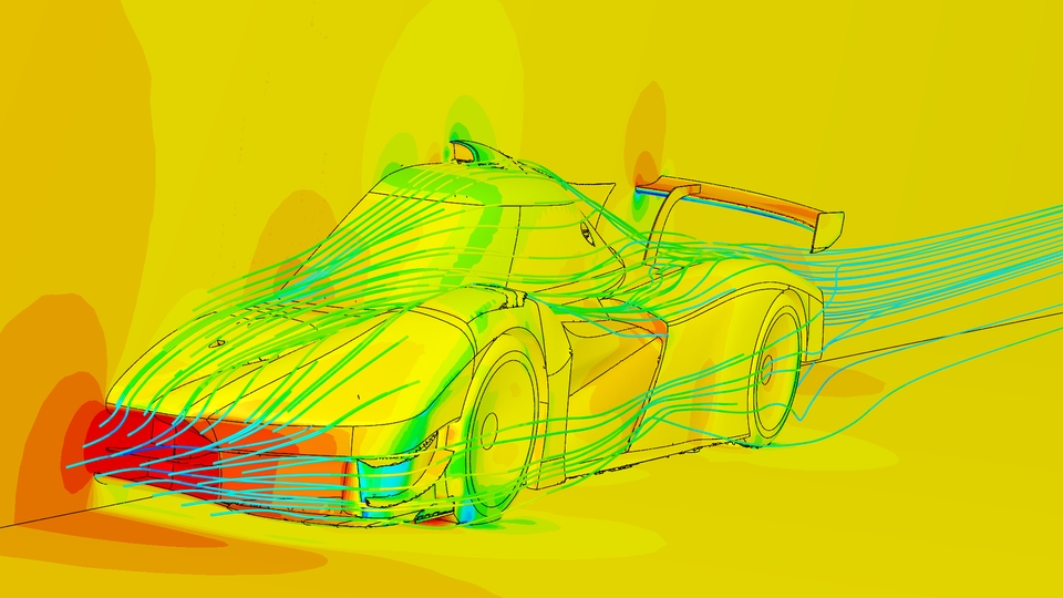 การวิเคราะห์การไหลของอากาศในรถยนต์ เขียนแบบโครงสร้าง รับออกแบบ เขียนแบบบ้าน เขียนแบบ