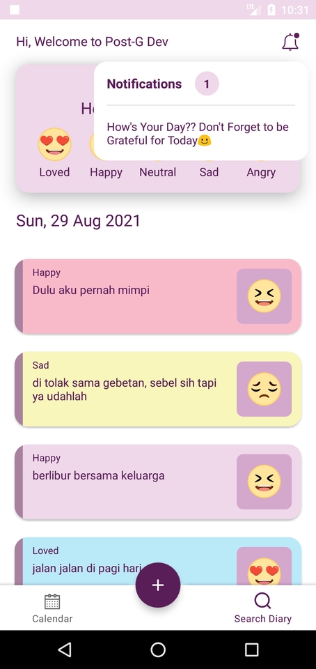 Jasa pembuatan aplikasi Android untuk mencatat momen keseharian di smartphone.