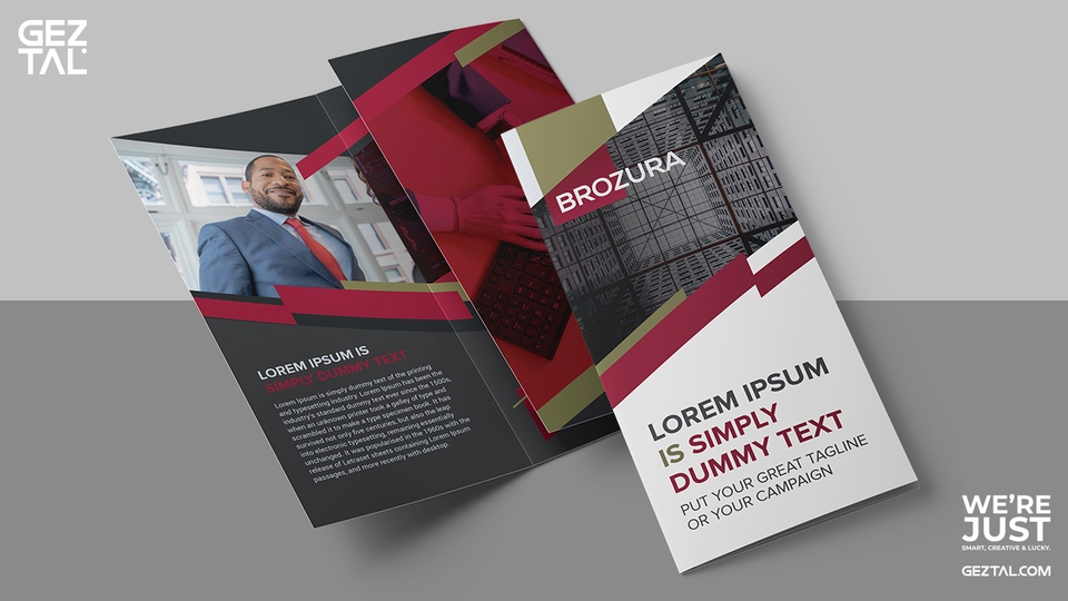 Desain Brosur Modern untuk Perusahaan dengan Elemen Visual Menarik