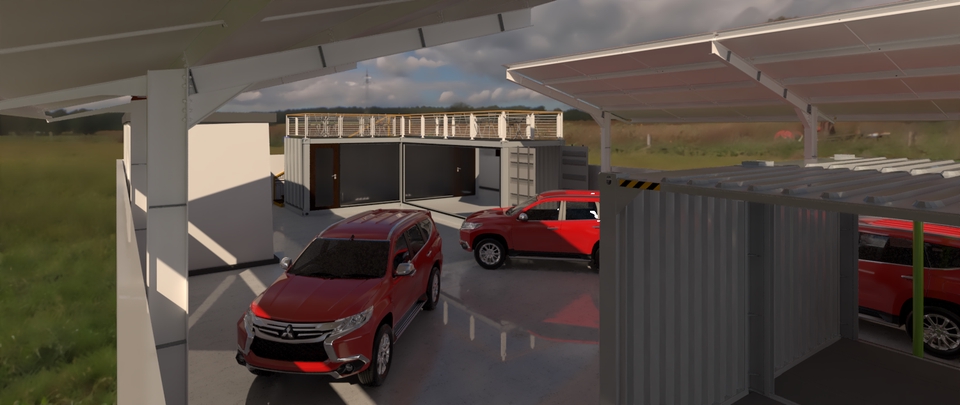 3D & Perspektif - Desain container,booth container,booth franchise, rangka container custom. - 5