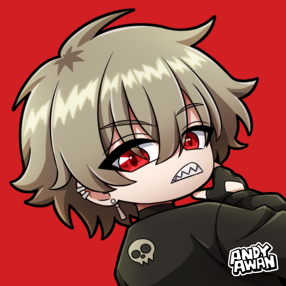 Jasa desain karakter kartun chibi gaya anime merah mata merah desain karakter game karakter fantasi