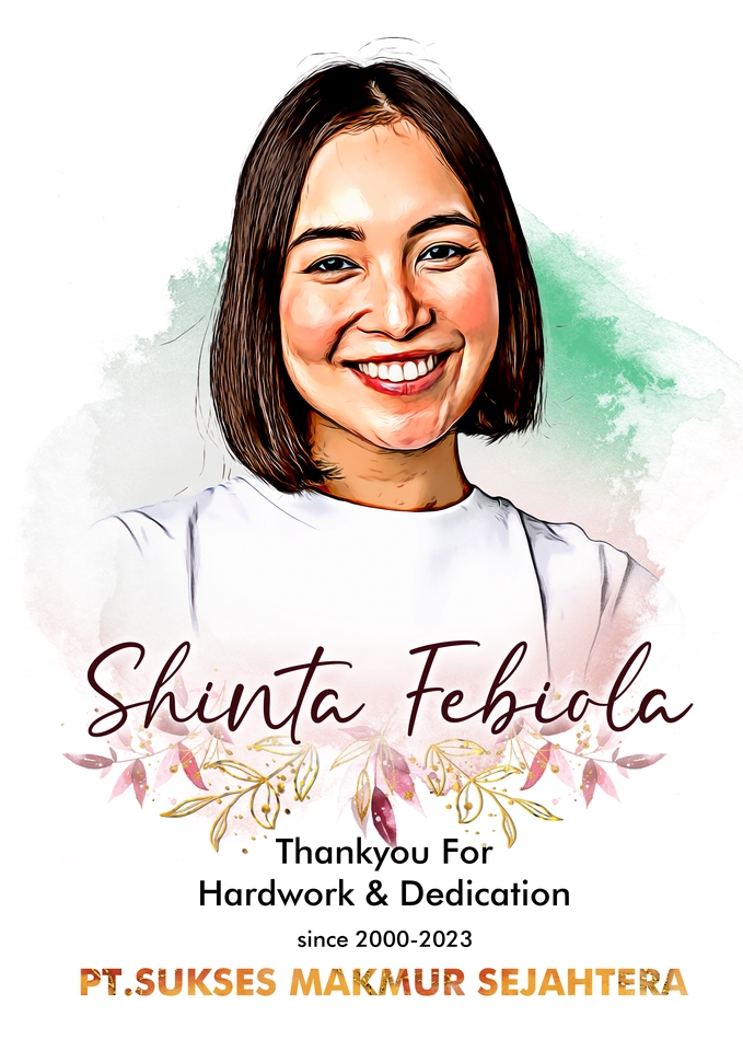 Jasa Lukis Wajah Karikatur Freelance, Gambar Karikatur Shinta Febiola