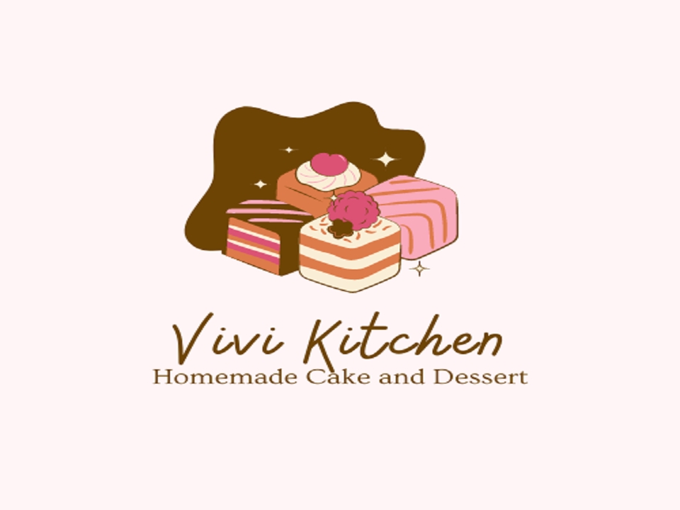 Jasa desain logo restoran online untuk Vivi Kitchen dengan konsep homemade cake and dessert.