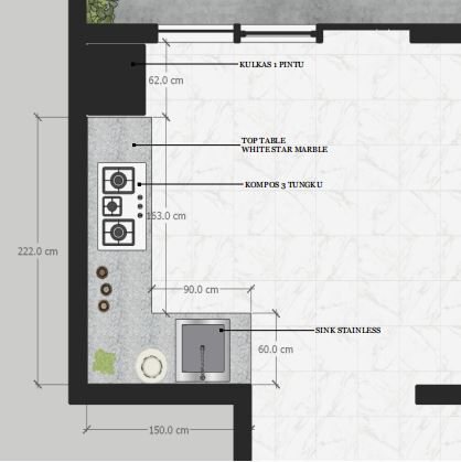 Desain Furniture - Desain costum kitchen set estetik - 8