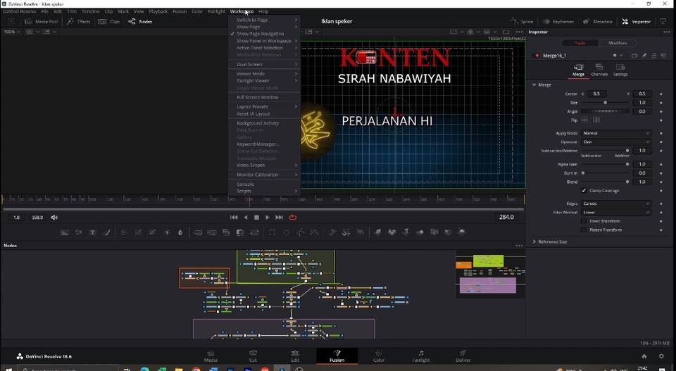 Jasa editing video online untuk membuat video dengan teks "Konten Siraah Nabawiyah Perjalanan Hi"