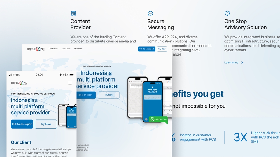Desain UI UX aplikasi mobile untuk platform komunikasi terintegrasi di Indonesia
