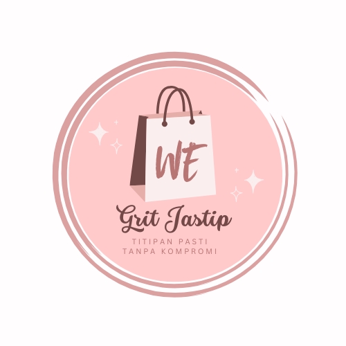 Desain logo Grit Jastip online shop WE titip pasti tanpa kompromi