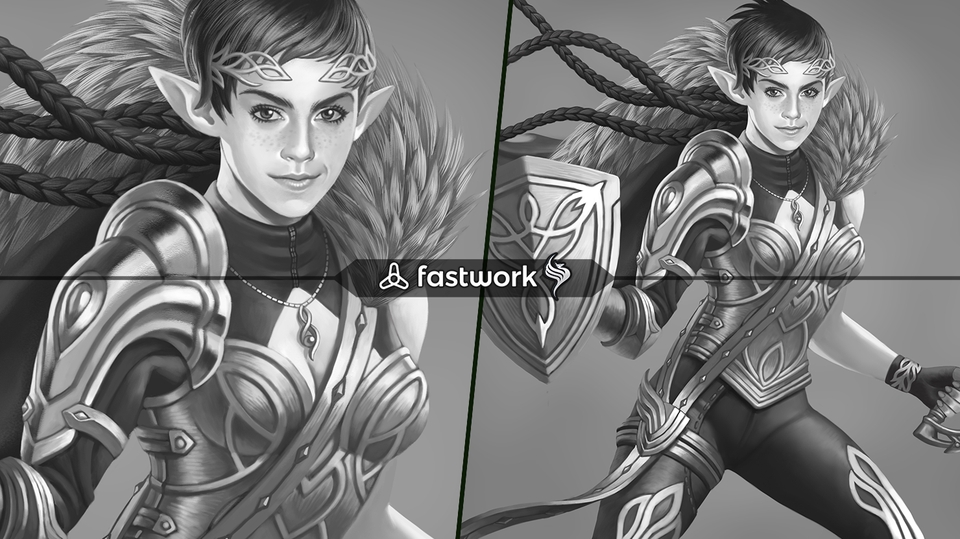 Gambar dan Ilustrasi - Illustrasi Digital Hitam Putih - Grayscale & Flat Background - 1