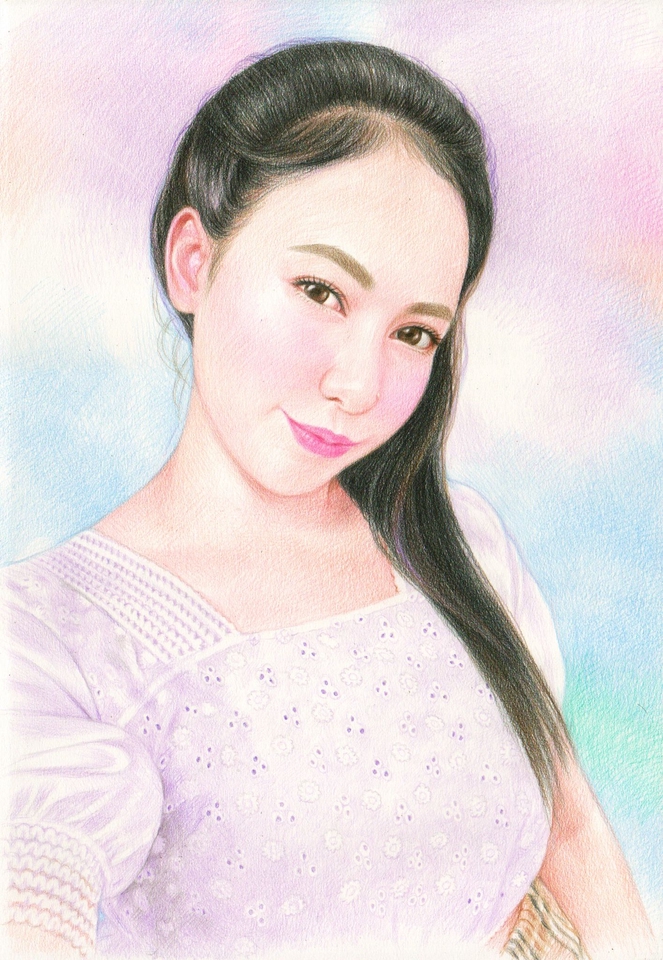 วาดภาพเหมือน Portrait - รับวาดภาพเหมือน งานสีไม้-งานดินสอ ขาว-ดำ - 3