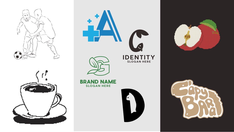 Desain logo online profesional: logo olahraga, kopi, makanan, dan bisnis. Jasa desain logo murah, cepat, dan berkualitas.  Buat logo perusahaan, komunitas, dan online shop.