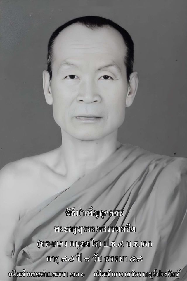 ออกแบบ canva ภาพพระครูสุวรรณธรรมสถิต (ทองแดง อนุตตโร) ทำโปสเตอร์ canva