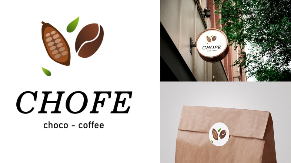 Desain logo keren dan modern dengan konsep cafe dan coklat, cocok untuk bisnis kuliner