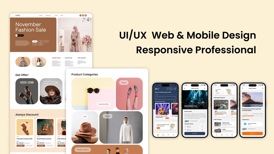 [TERJANGKAU & PROFESIONAL] UI/UX Design Web & Mobile Responsif Profesional