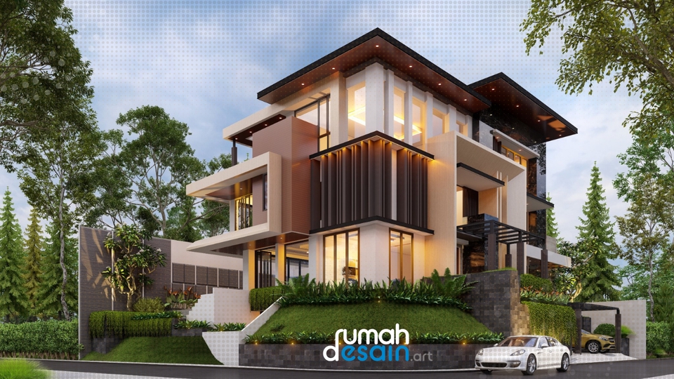 3D & Perspektif - Desain Rumah Modern Minimalis, Cafe, Villa, Restoran. Selesai 1 hari - 8