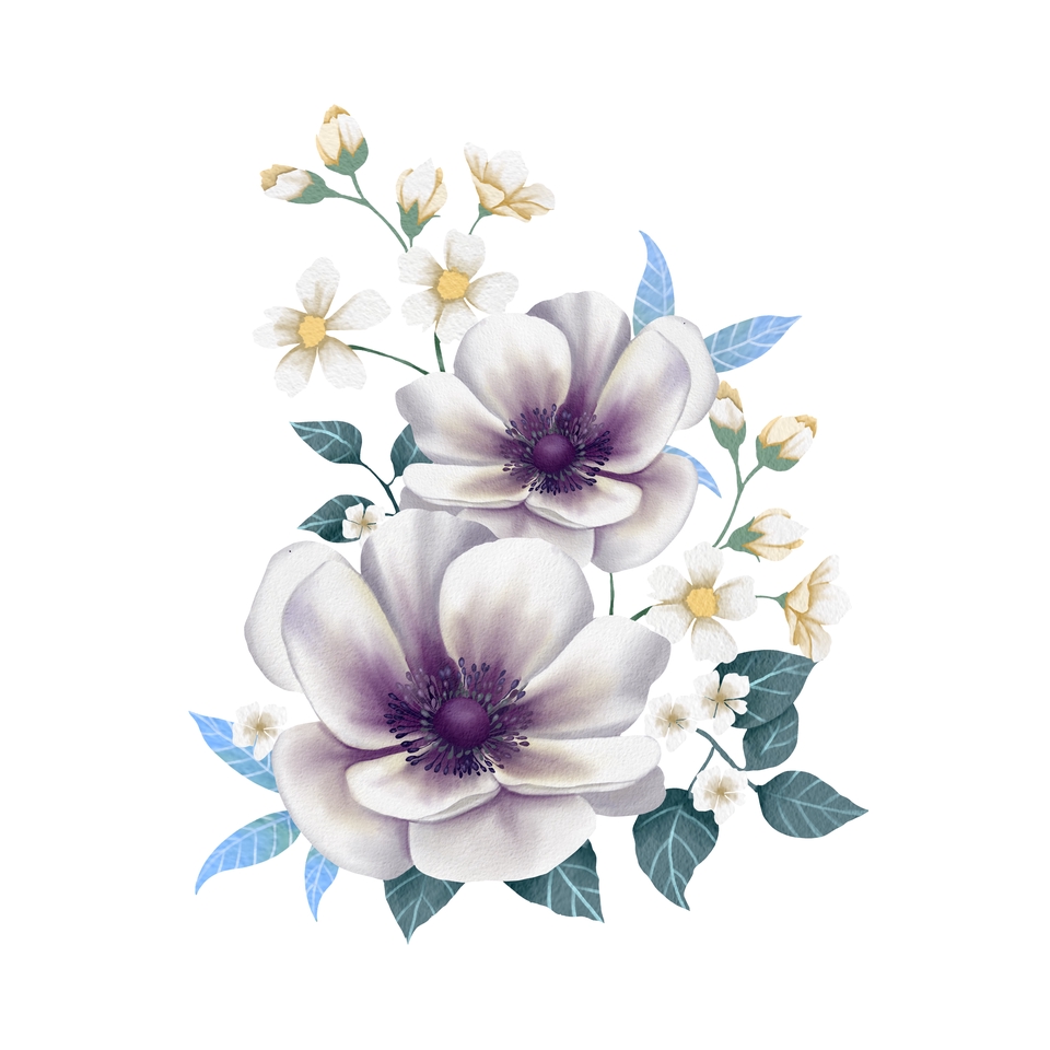 วาดภาพประกอบ - Watercolor botanical realistic - 7