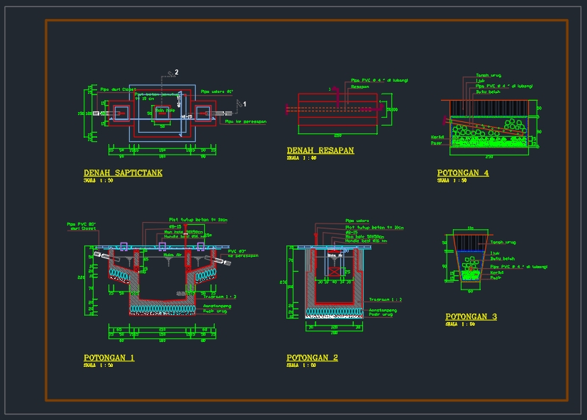 CAD Drawing - Gambar Kerja IMB Rumah Tinggal, Ruko, Kantor, Mess -  5000/m2 - 25