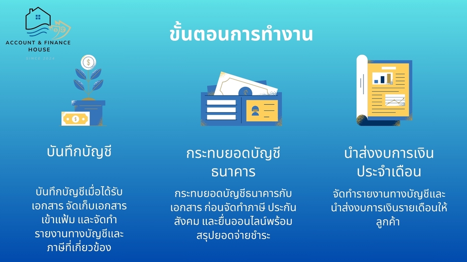 บริการทำบัญชี รับทำบัญชี บริการบัญชี บริการทางการเงิน รับปิดบัญชี ทำบัญชีอิสระ รับทำบัญชีบริษัท