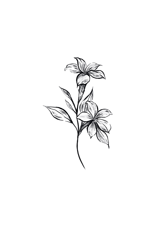 ออกแบบลายสักดอกไม้ มินิมอล  สวยๆ
