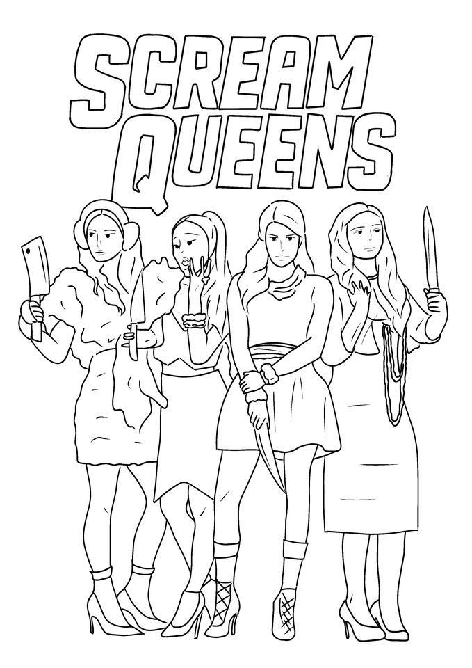 รับวาดภาพเหมือนการ์ตูน สี่สาวในชุดสุดเท่ห์ พร้อมอาวุธในมือ ภาพประกอบภาพเหมือน