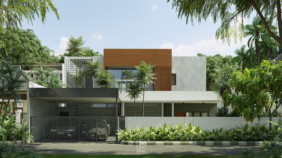 Jasa Desain Eksterior Rumah Minimalis 3D, desain arsitektur rumah modern.