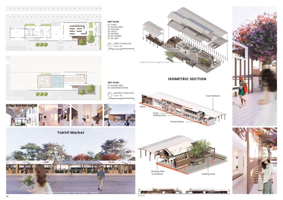 รับออกแบบตกแต่งภายใน ตลาดทักขิลา แบบแปลน 3D