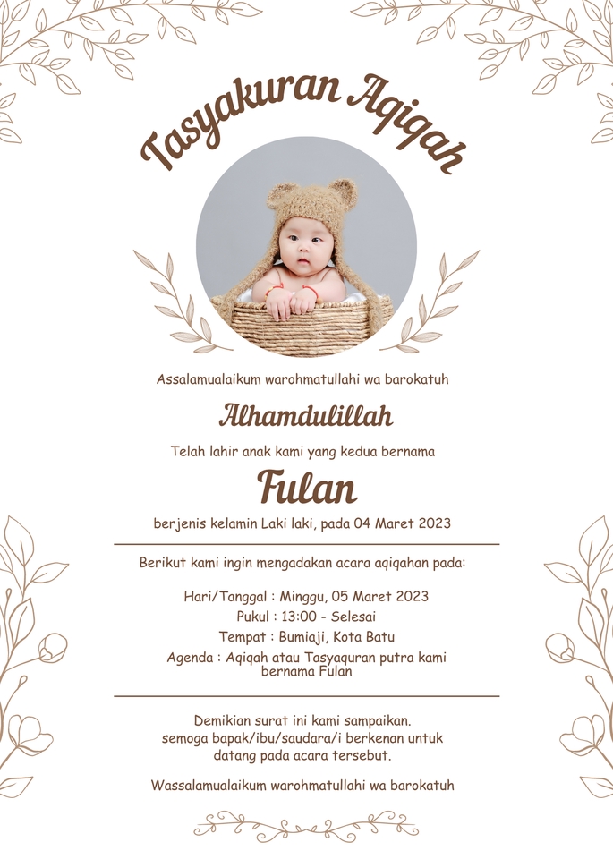 Digital Printing - Jasa Desain Undangan Pernikahan, Aqiqah, Ulang Tahun, Aniversary, Acara Keluarga - 6
