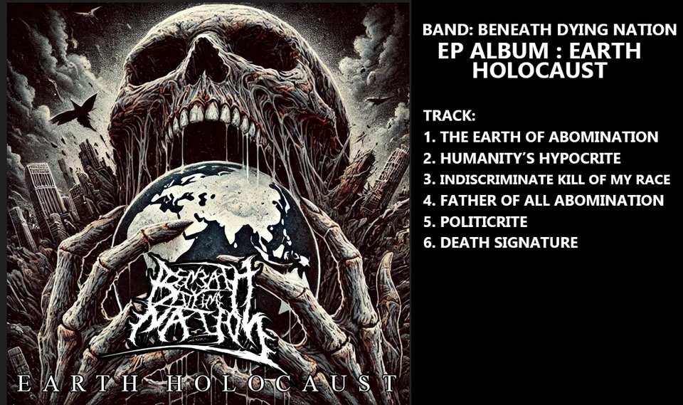 Jasa penulis artikel dan copywriting freelance untuk album EP "Earth Holocaust" dari band Beneath Dying Nation.