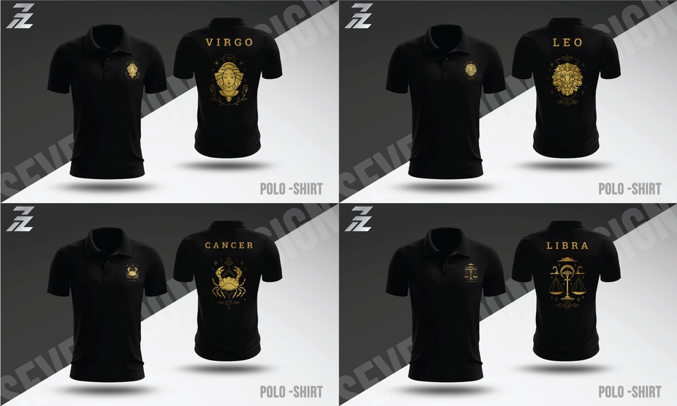 รับออกแบบเสื้อโปโลลายราศีหรูหรา