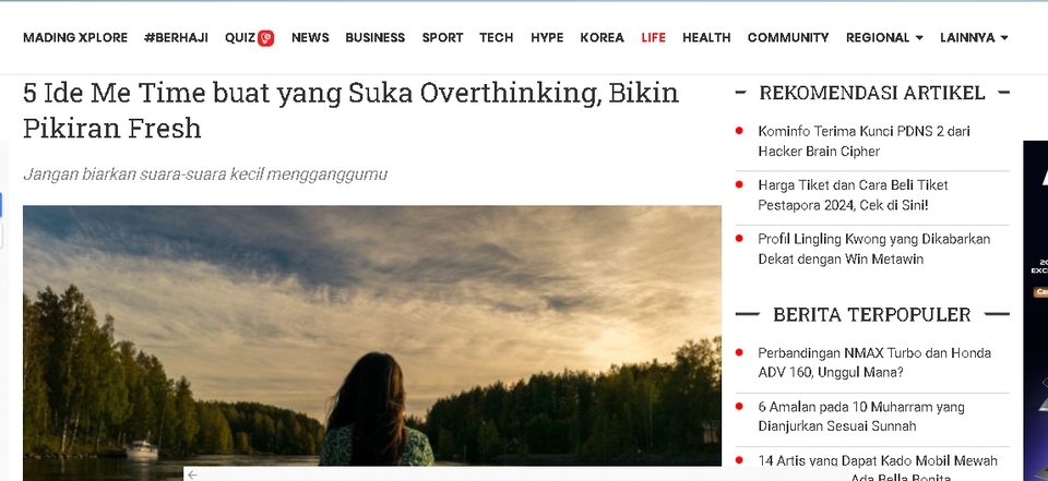 Jasa penulis artikel freelance untuk membuat konten blog yang menarik tentang tips me time untuk mengatasi overthinking
