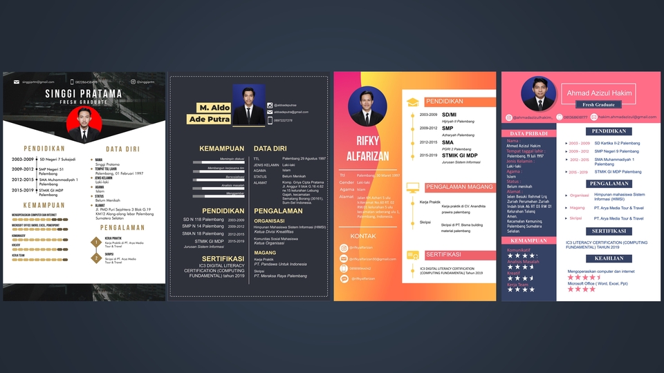 Portfolio & Resume - Desain CV (Curriculum Vitae) Atau Resume Menarik & Profesional - 3