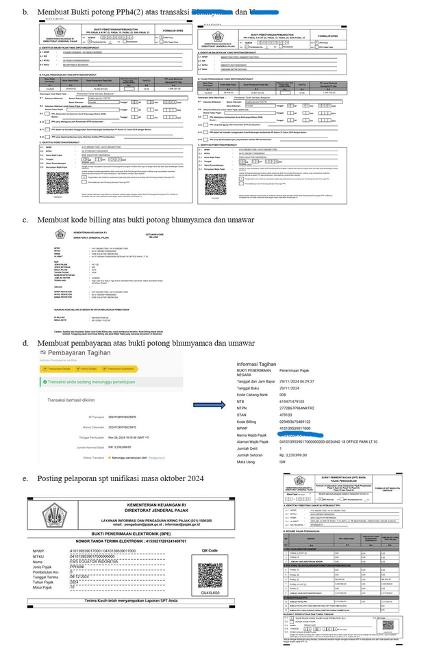Jasa Pembuatan Laporan Keuangan: Contoh Bukti Potong PPh, Billing, Pembayaran dan Pelaporan SPPT.