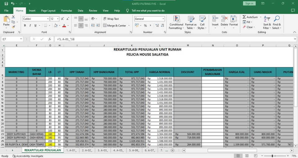 Akuntansi dan Keuangan - LAPORAN KEUANGAN DENGAN EXCEL, TEMPLATE BISA DIGUNAKAN SETERUSNYA - 7