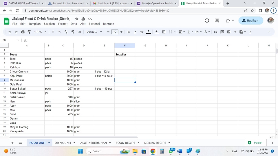 Entri Data - Entry Data Excel - 1