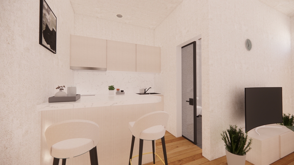 Desain Interior Cafe Minimalis Modern dengan Nuansa Putih - Jasa Desain Interior Cafe di Indonesia.