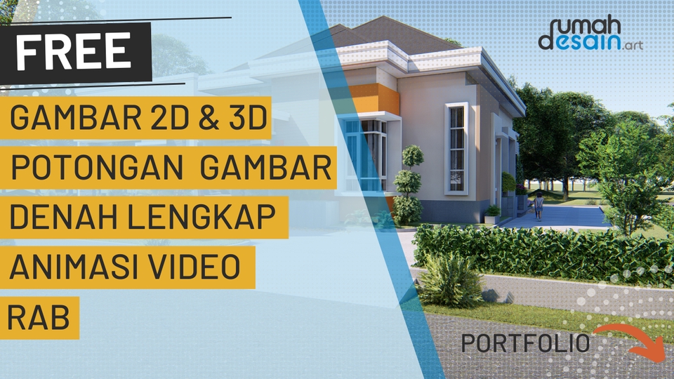 3D & Perspektif - Desain Rumah Modern Minimalis, Cafe, Villa, Restoran. Selesai 1 hari - 3