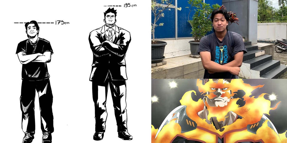 Jasa ilustrasi digital karakter anime pria dengan latar belakang rumah