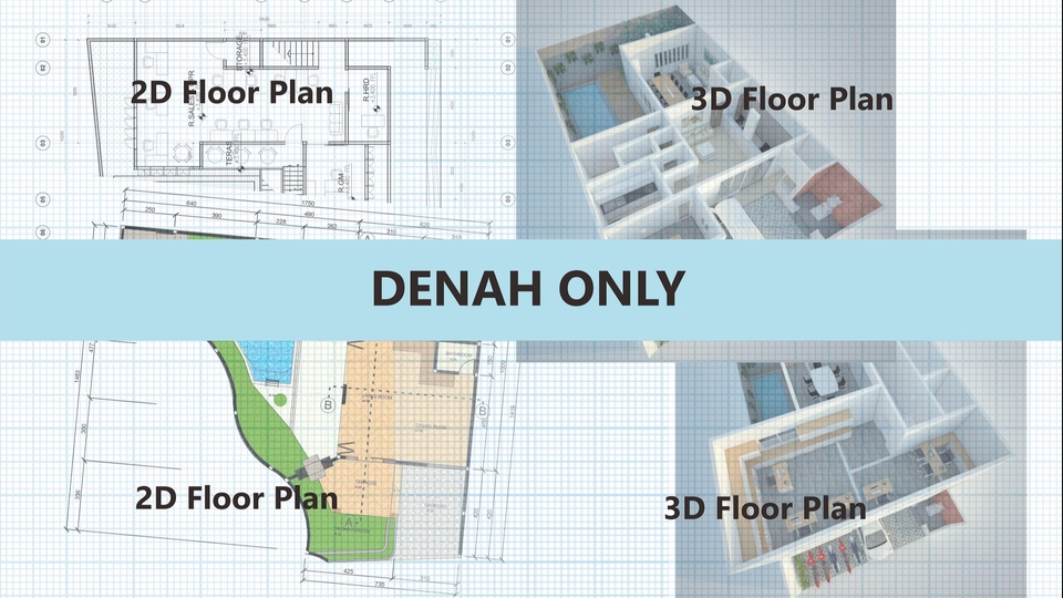 CAD Drawing - Jasa Pembuatan Design Denah 2D dan 3D only - 1