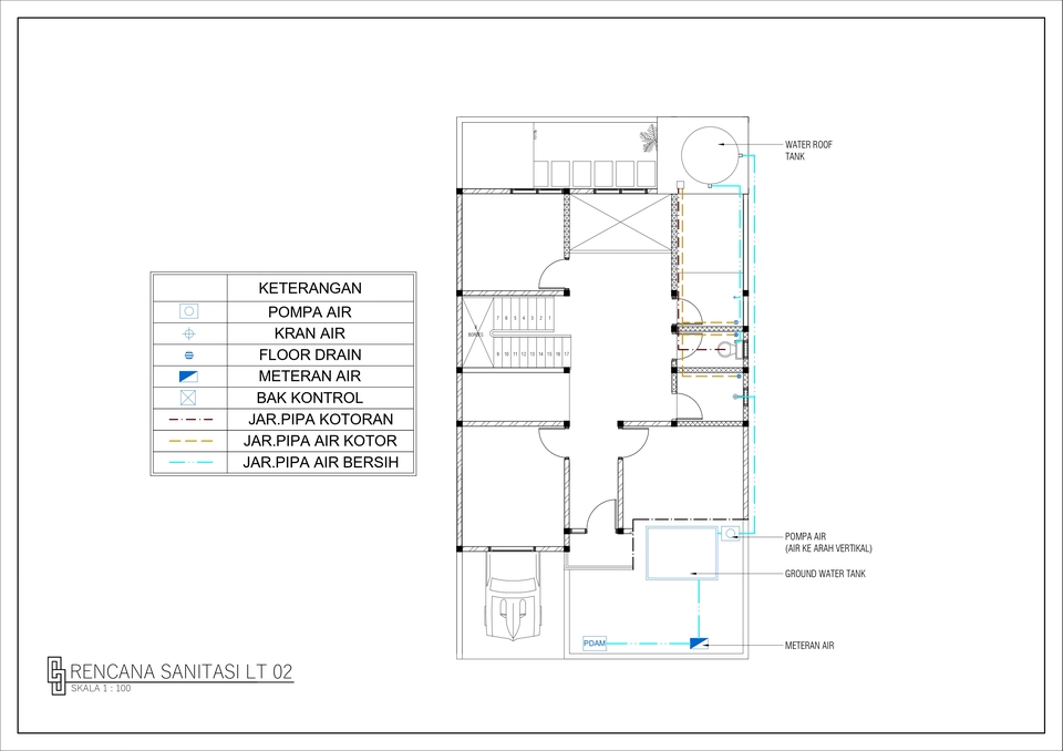 Jasa drafter autocad murah pembuatan denah sanitasi rumah lt 02