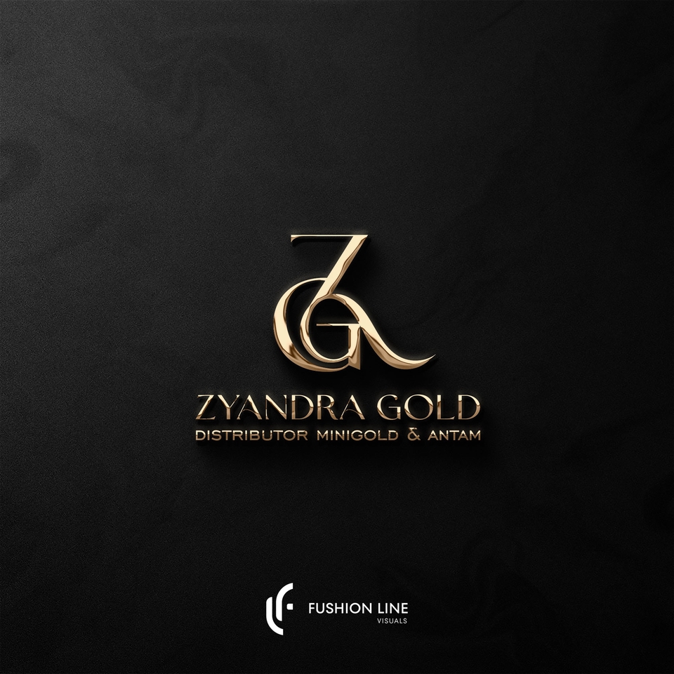 Logo Zyandra Gold, distributor Minigold dan Antam, jasa desain logo online