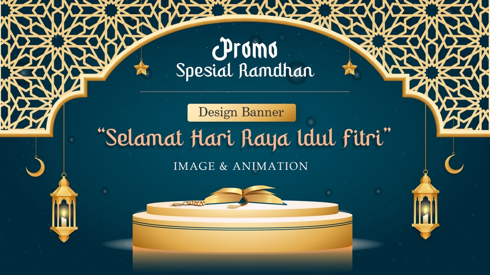 Banner Online - PROMO SPESIAL RAMADHAN "Design Banner Ucapan Selamat IDUL FITRI 1445 H" (Image / Animasi) - 3