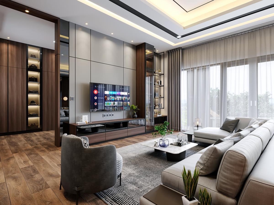 Desain interior rumah minimalis modern dengan konsep terbuka dan penggunaan warna netral