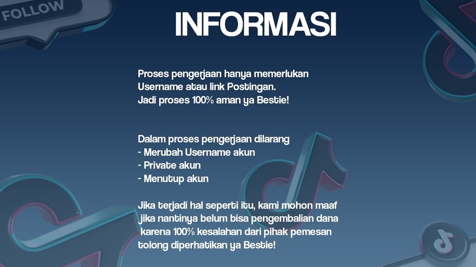 Informasi tentang proses pengerjaan jasa tambah follower instagram dan tiktok.