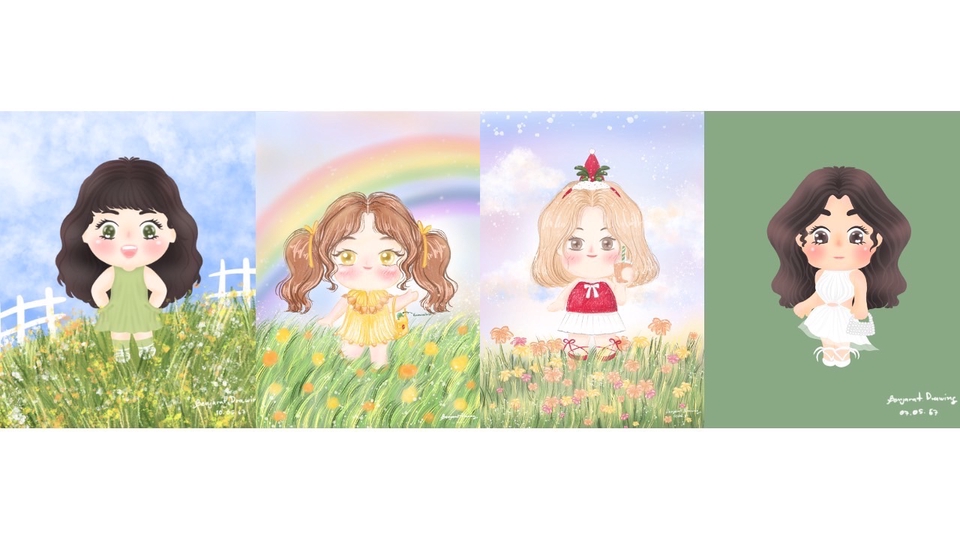 วาดภาพการ์ตูน - รับวาดภาพการ์ตูนจิบิจากคาแรคเตอร์ - 1