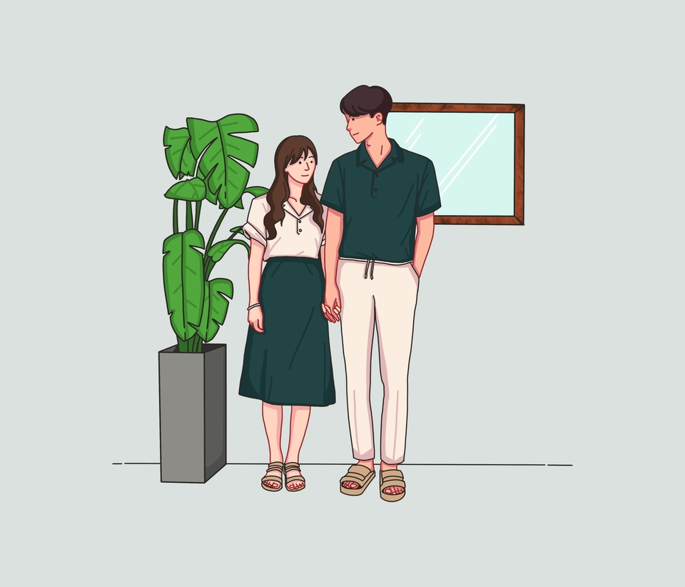 Gambar Potret - Couple illustration - 2